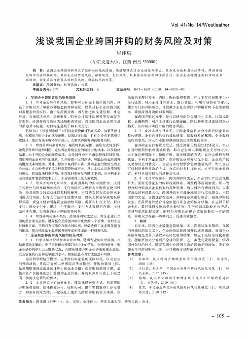 浅谈我国企业跨国并购的财务风险及对策