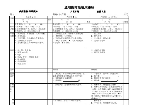 临床路径—卵巢囊肿