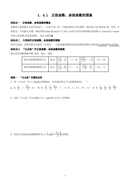 1.4.1 正弦函数、余弦函数的图象