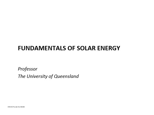 太阳能发电介绍Solar_Fundamentals