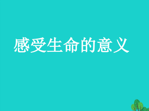 初一道德与法治第十课第一框感受生命的意义