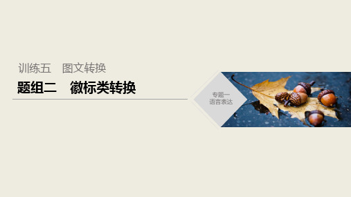 高三高考语文复习专题：语言表达训练五题组二徽标类转换优秀课件