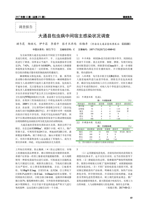 大通县包虫病中间宿主感染状况调查