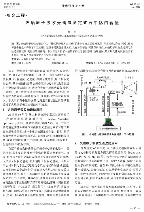 火焰原子吸收光谱法测定矿石中锰的含量