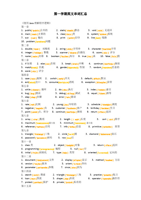 初学JAVA英文单词汇总