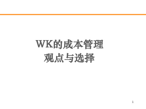 万科地产集团  成本管理_WK成本管理观点和选择V1.0