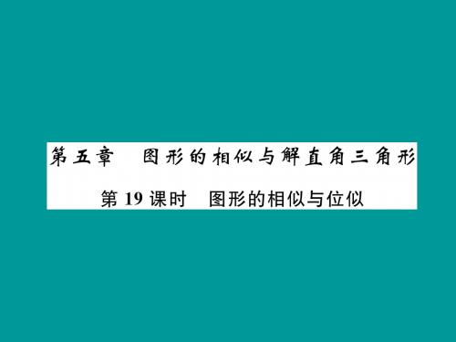 (毕节专版)2019年中考数学复习第5章图形的相似与解直角三角形第19课时图形的相似与位似(精讲)