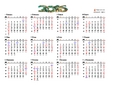 2016年日历年历(带农历_带节假日)横版绿