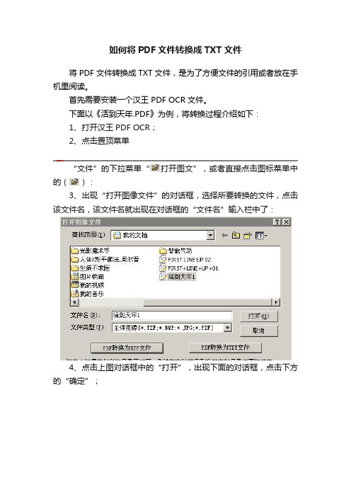 如何将PDF文件转换成TXT文件