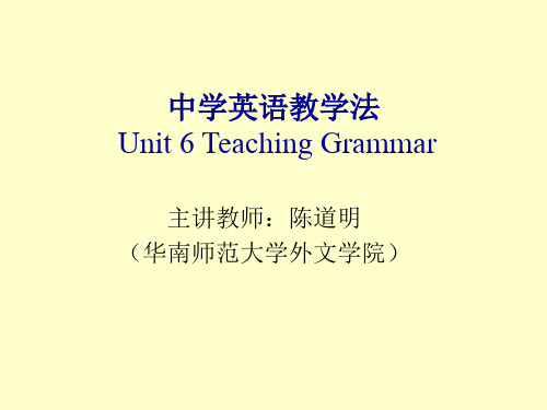 中学英语教学法 Unit 6 Teaching Grammar