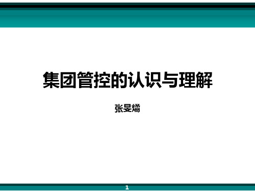 集团管控的认识与理解