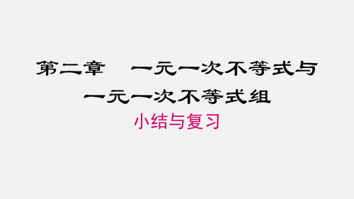 第二章 一元一次不等式与一元一次不等式组 小结与复习讲解课件八年级下册初二数学同步备课(北师大版)