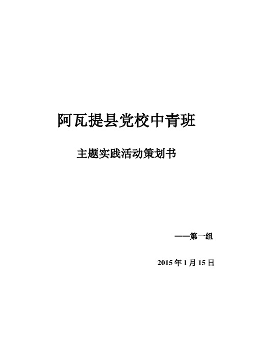 党课主题实践活动策划书