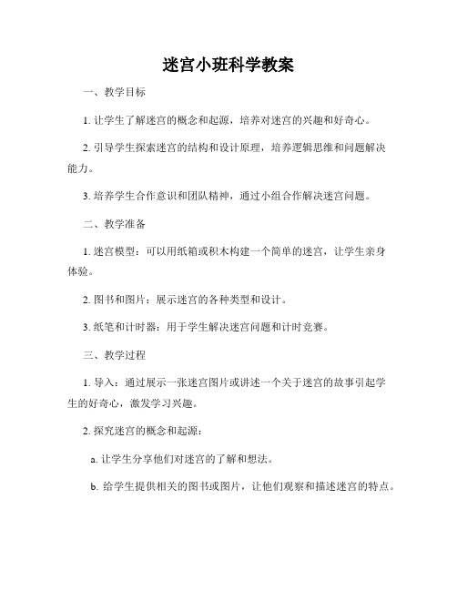 迷宫小班科学教案