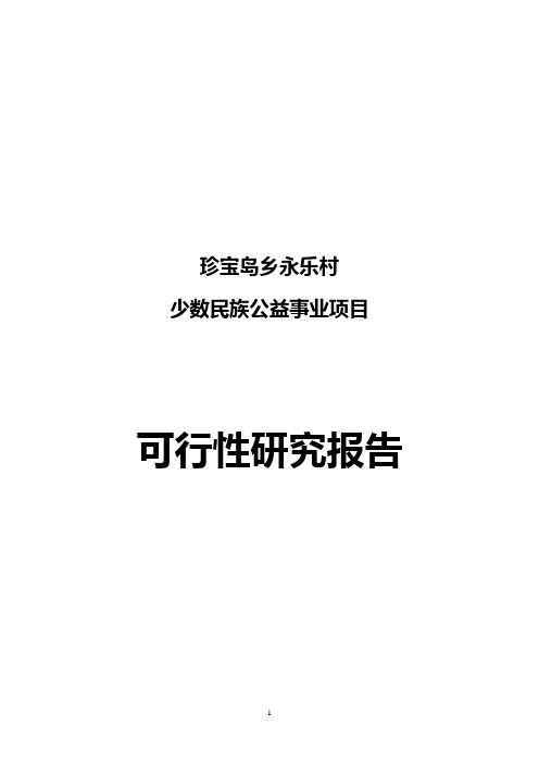 珍宝岛乡永乐村少数民族公益事业规划书