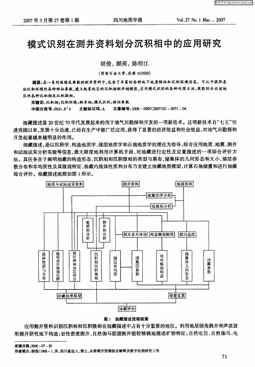 模式识别在测井资料划分沉积相中的应用研究