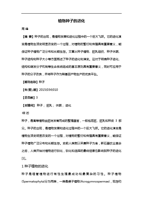 植物种子的进化