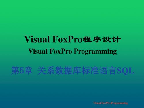 Visual FoxPro程序设计教程 (4)