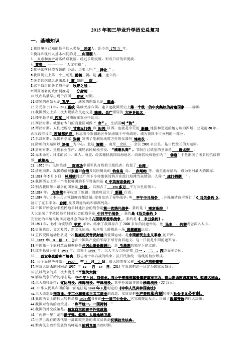 2015年中考历史热点总复习