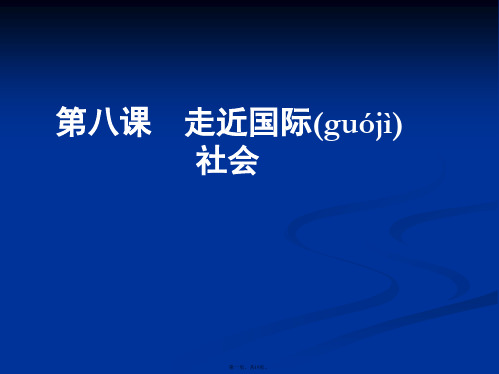 高一政治课件第八课走进国际社会新必修2