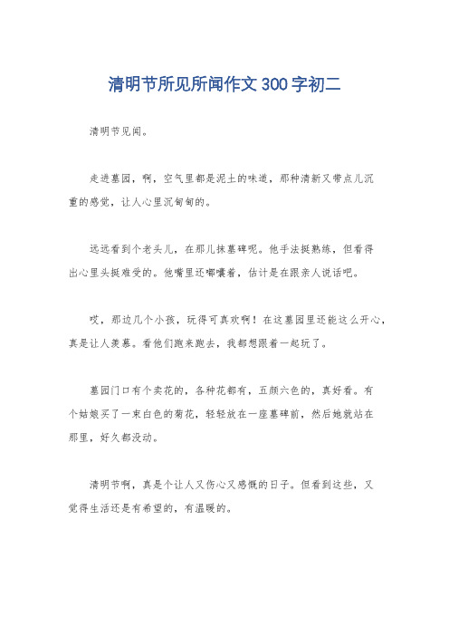 清明节所见所闻作文300字初二