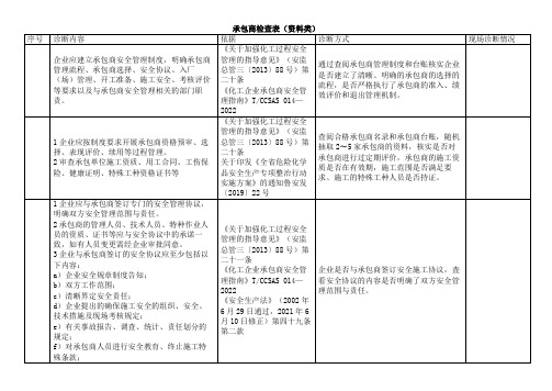 承包商检查表(资料类)