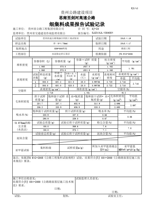 细集料技术性能试验资料