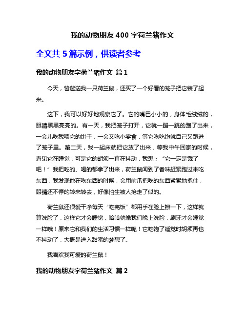 我的动物朋友400字荷兰猪作文