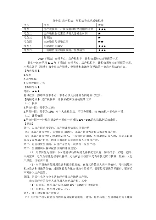 第十章房产税法、契税法和土地增值税法