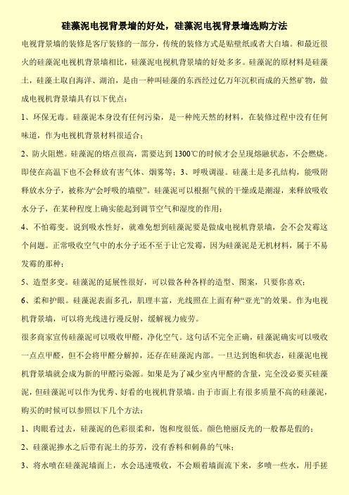 硅藻泥电视背景墙的好处,硅藻泥电视背景墙选购方法