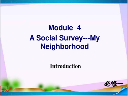 新外研版高中英语必修一 Module 4 Introduction 课件