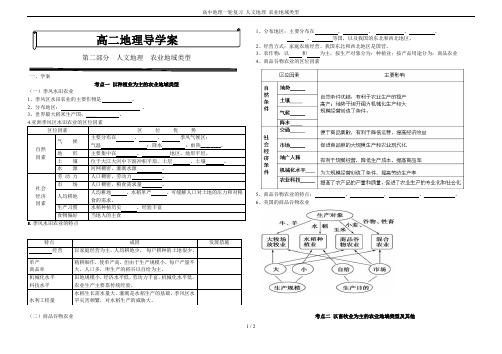 高中地理一轮复习 人文地理 农业地域类型