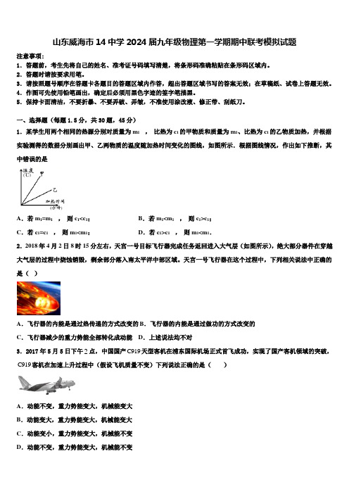 山东威海市14中学2024届九年级物理第一学期期中联考模拟试题含解析