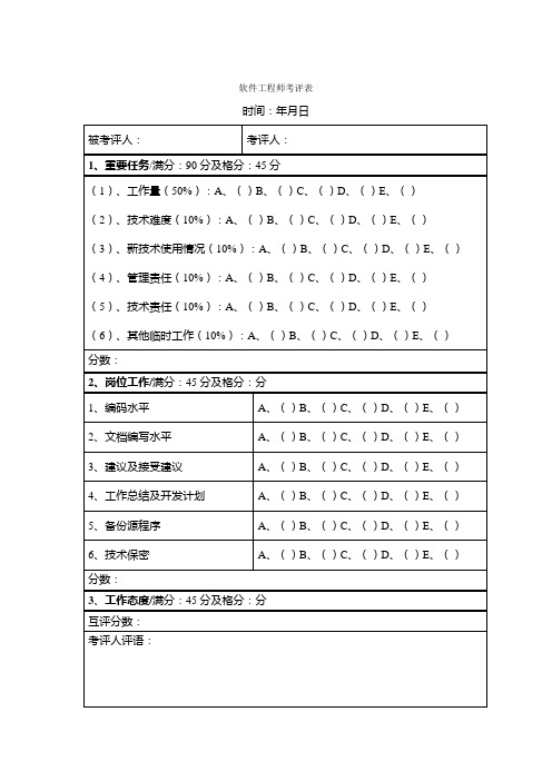 软件工程师考评表 (26)