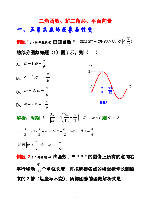 向量和三角函数