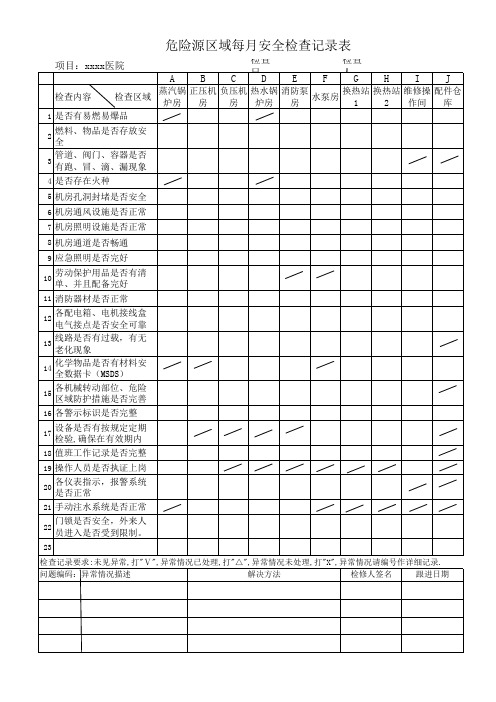 月安全检查录表