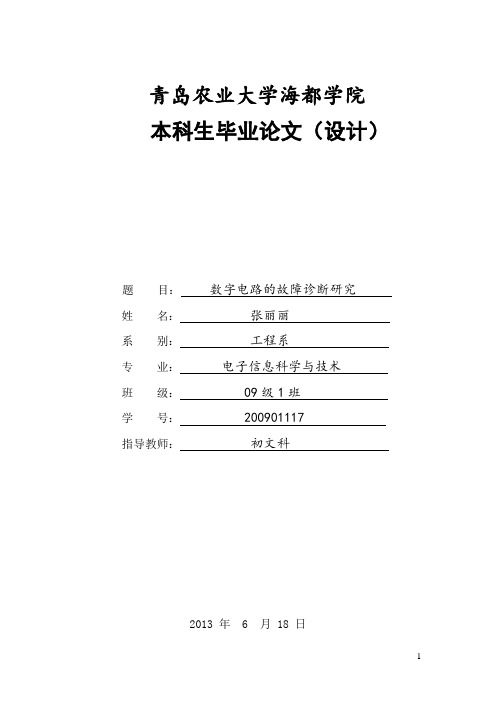 数字电路的故障诊断研究要点