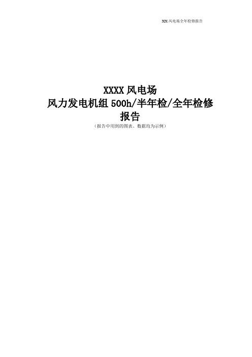 风电场年度年检修总结报告