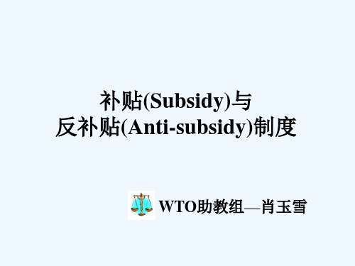 补贴(Subsidy)与反补贴(Anti-subsidy)制度-郑州大学(1)