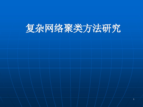 复杂网络聚类算法的研究精品PPT课件