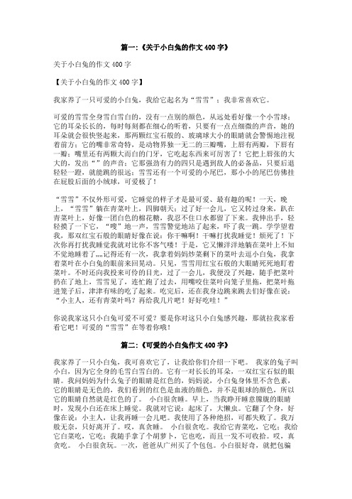 可爱的小白兔作文400字