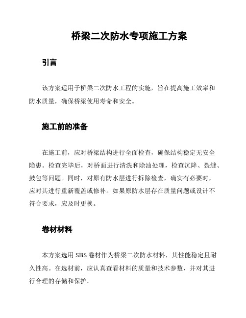 桥梁二次防水专项施工方案