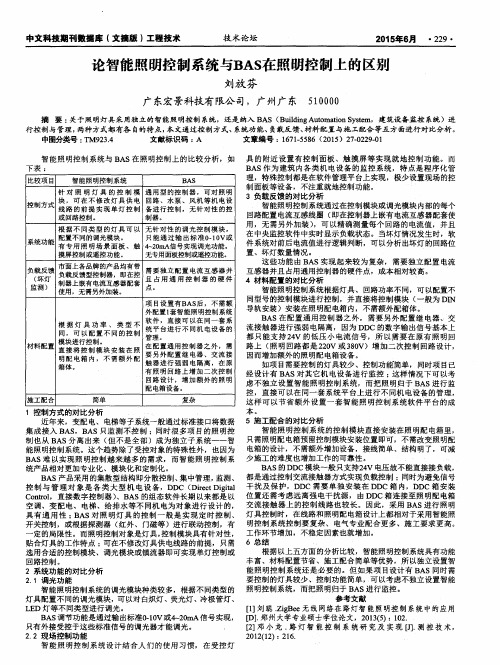 论智能照明控制系统与BAS在照明控制上的区别