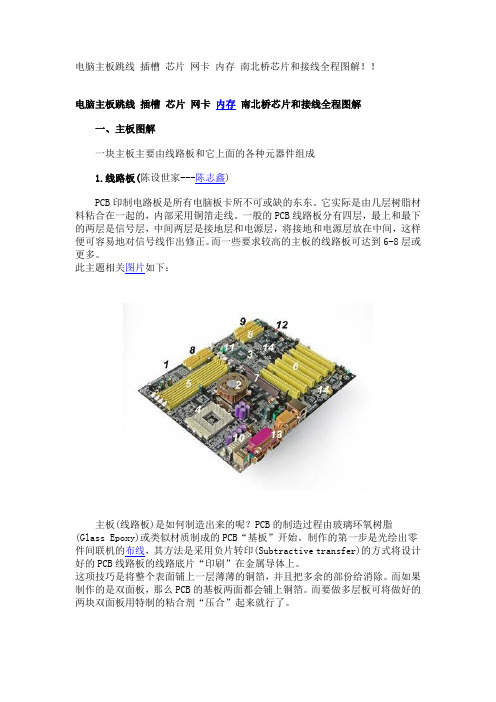 电脑主板跳线插槽芯片网卡内存南北桥芯片和接线全程图解