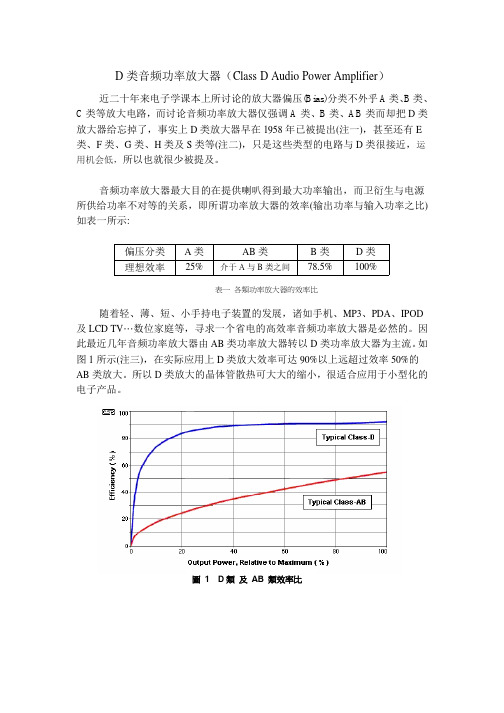 A、B、AB、D类音频功率放大器