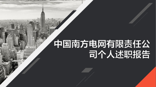 中国南方电网有限责任公司个人述职报告PPT课件