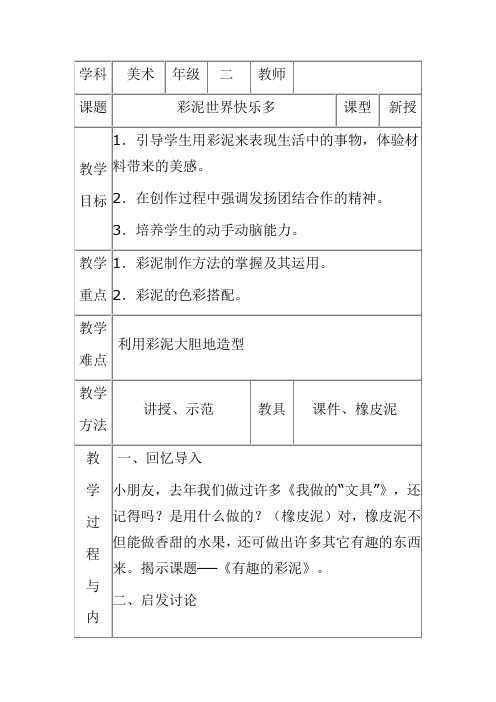 人教2011课标版小学美术二年级上册《第4课 彩泥世界快乐多》_5