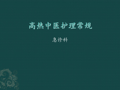 高热中医护理常规 ppt课件