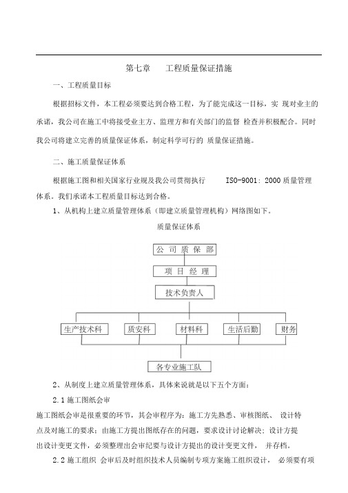 第七章工程质量保证措施