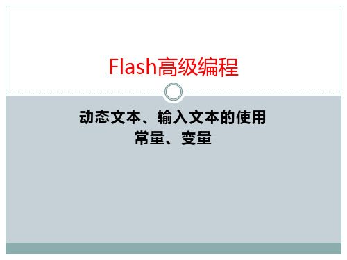 Flash高级编程-动态文本